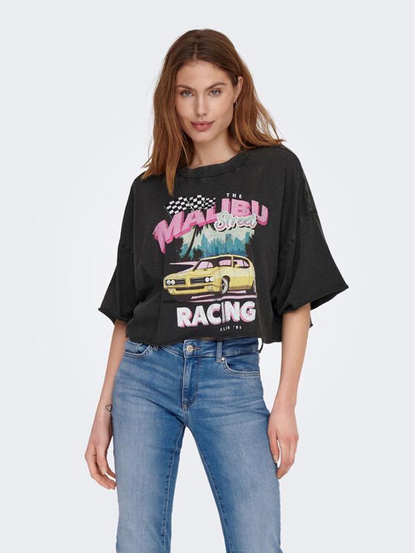 ONLY ONLY Тишърт 15290548 Черен Cropped Fit