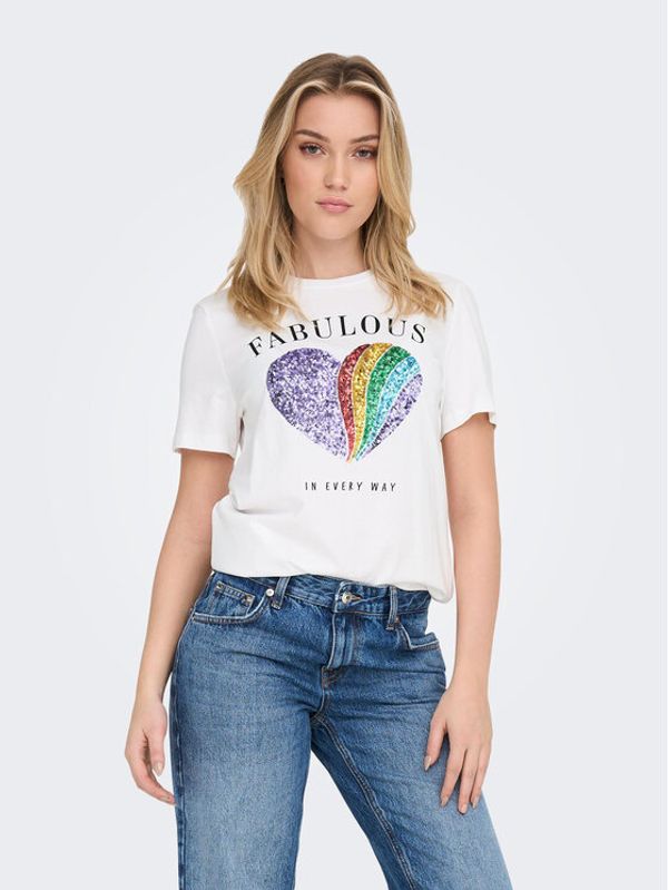 ONLY ONLY Тишърт Kita 15286647 Бял Regular Fit
