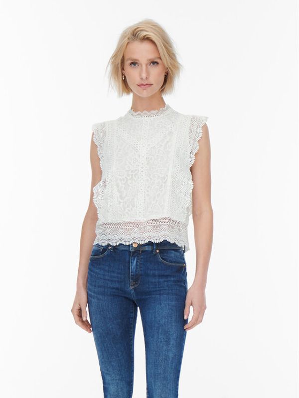 ONLY ONLY топ 15204604 Бял Regular Fit