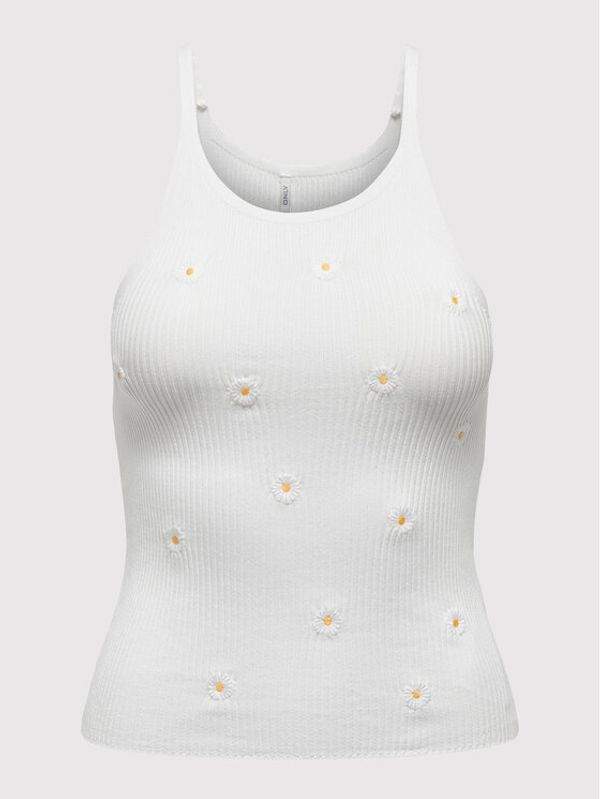 ONLY ONLY топ Daisy 15256558 Бял Slim Fit