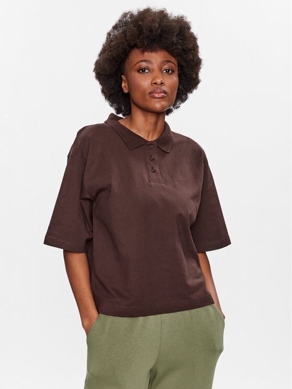 Outhorn Outhorn Тениска с яка и копчета TTSHF416 Кафяв Relaxed Fit