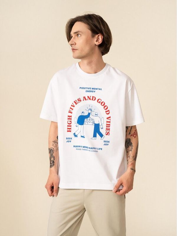 Outhorn Outhorn Тишърт OTHSS23TTSHM450 Бял Relaxed Fit