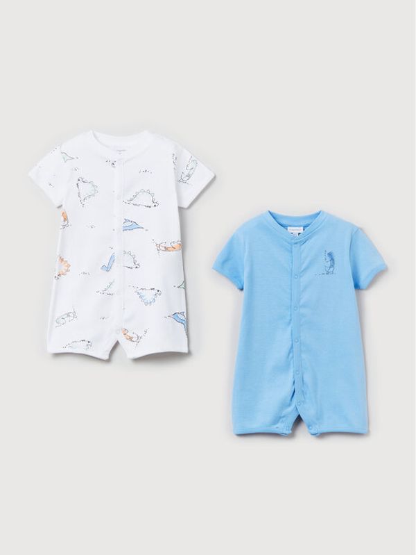 OVS OVS 2 чифта бебешки гащеризони без стъпала 1516837 Син Regular Fit