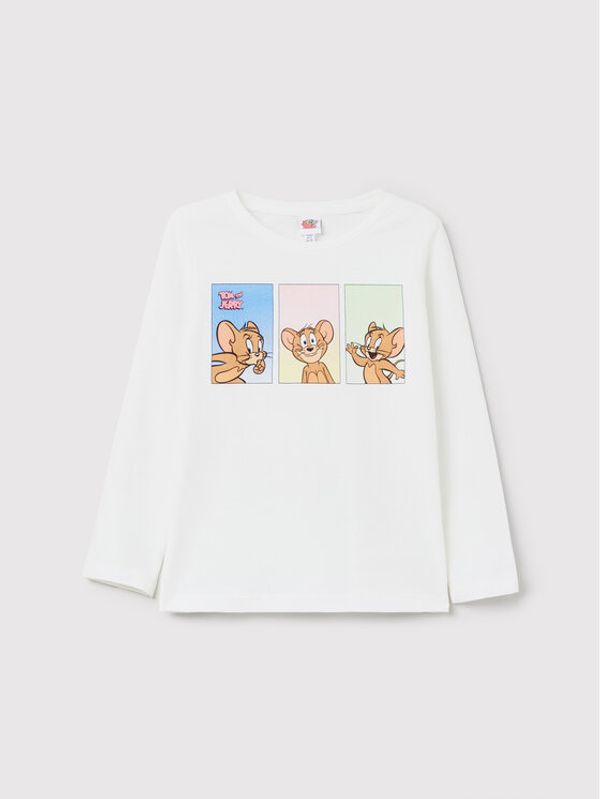 OVS OVS Блуза TOM AND JERRY 1439167 Бял Regular Fit