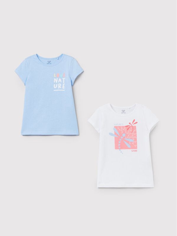 OVS OVS Комплект 2 тишъртки 1483295 Цветен Regular Fit