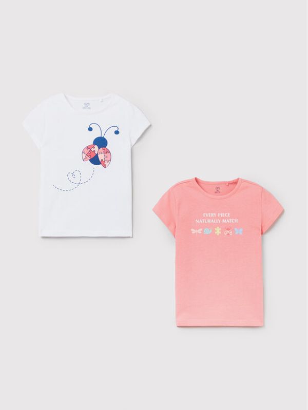 OVS OVS Комплект 2 тишъртки 1483446 Цветен Regular Fit