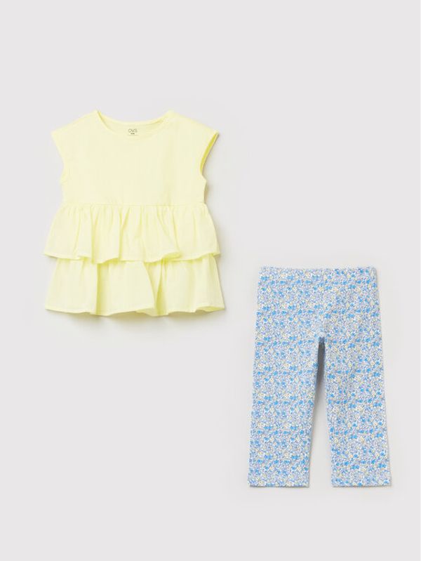 OVS OVS Комплект блуза и клин 1489201 Жълт Regular Fit