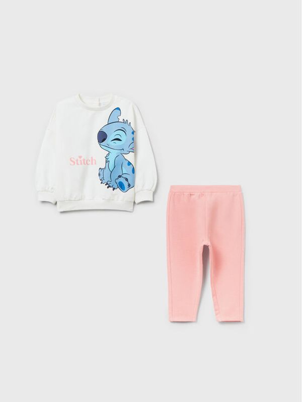 OVS OVS Комплект суитшърт и клин DISNEY 1596953 Бял Regular Fit