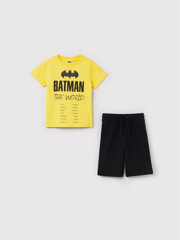OVS OVS Комплект тишърт и панталонки BATMAN 1437965 Жълт Regular Fit