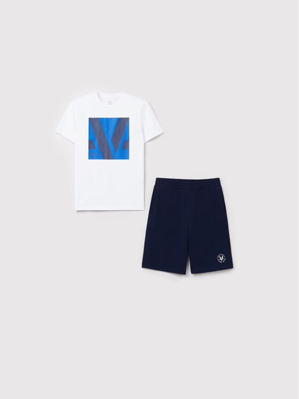OVS OVS Комплект тишърт и спортни шорти 1493049 Бял Regular Fit