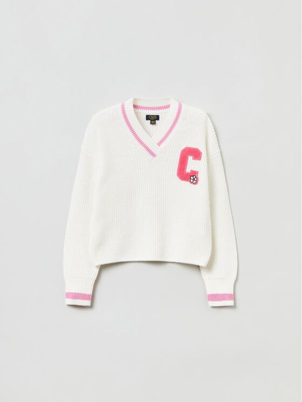 OVS OVS Пуловер 1687458 Бял Regular Fit