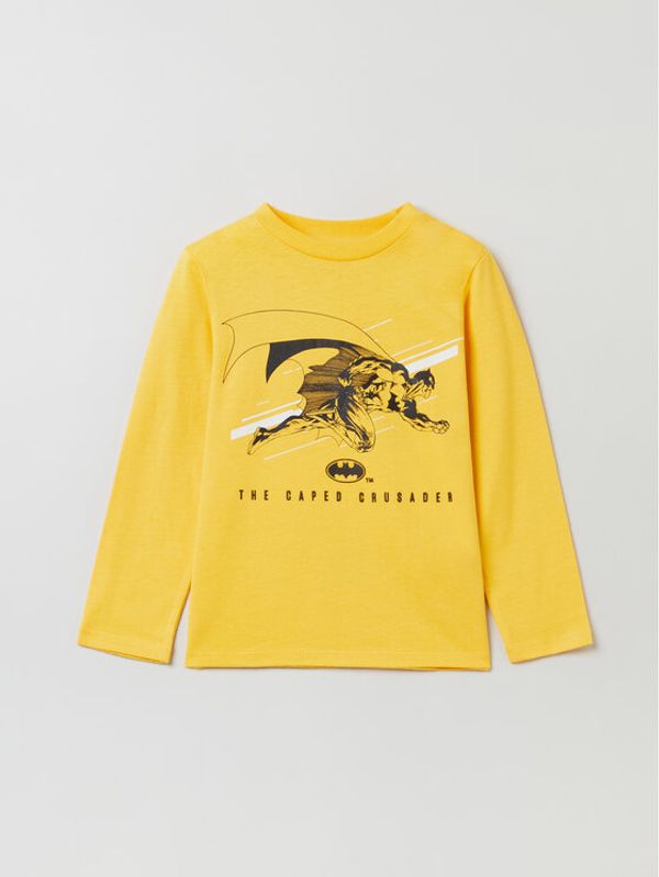 OVS OVS Тениска с дълъг ръкав BATMAN 1624881 Жълт Regular Fit