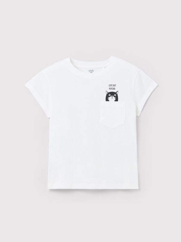 OVS OVS Тишърт 1441136 Бял Regular Fit