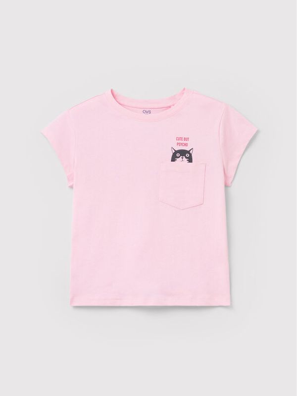 OVS OVS Тишърт 1441141 Розов Regular Fit