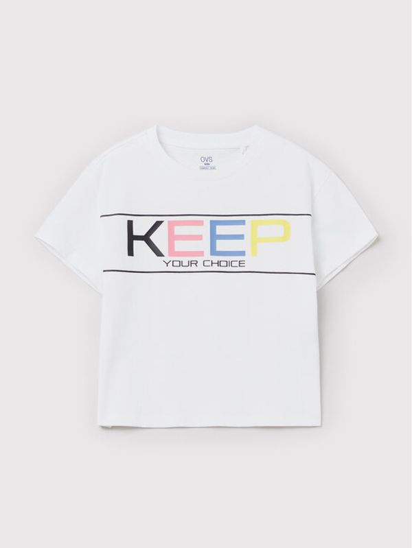 OVS OVS Тишърт 1446998 Бял Regular Fit