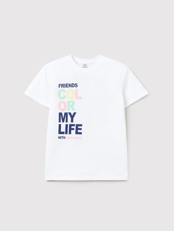 OVS OVS Тишърт 1494589 Бял Regular Fit