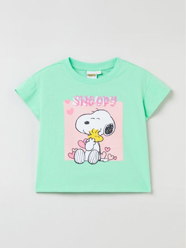 OVS OVS Тишърт 1759674 Зелен Regular Fit