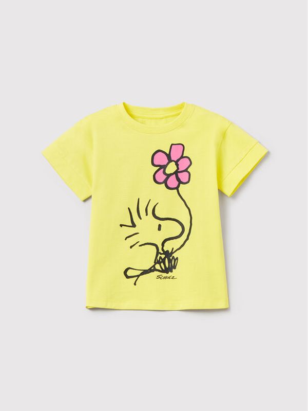 OVS OVS Тишърт PEANUTS 1449518 Жълт Regular Fit