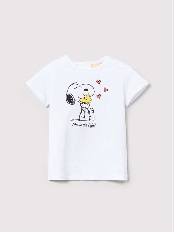 OVS OVS Тишърт PEANUTS 1496177 Бял Regular Fit