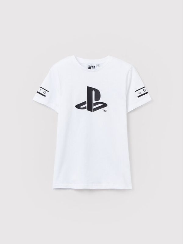 OVS OVS Тишърт PLAYSTATION 1433947 Бял Regular Fit