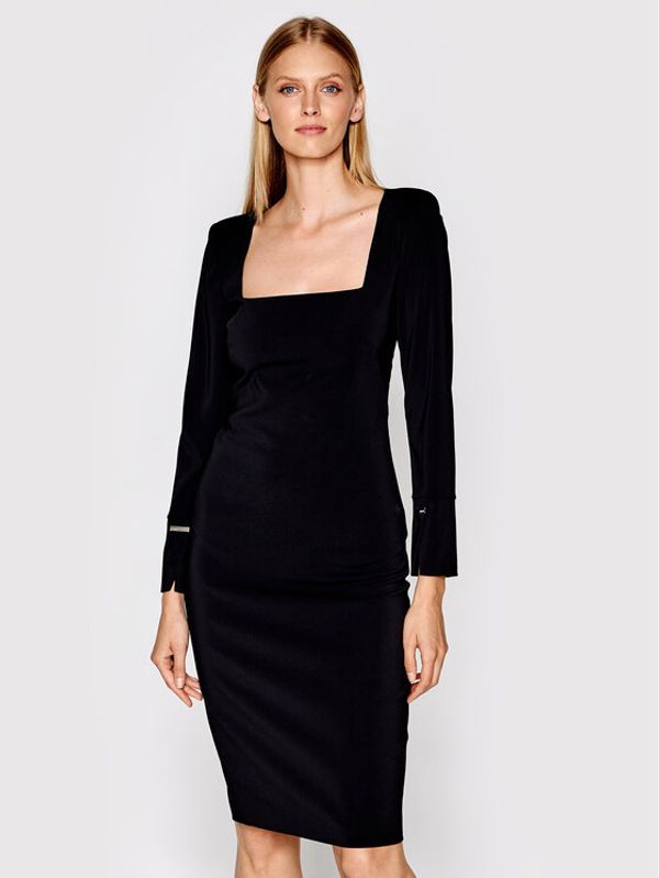 Patrizia Pepe Patrizia Pepe Коктейлна рокля 8A1015/A6F5-K103 Черен Regular Fit