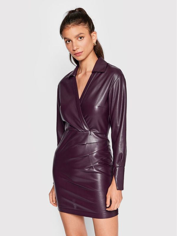 Patrizia Pepe Patrizia Pepe Кожена рокля 8A0986/E005-M424 Виолетов Regular Fit