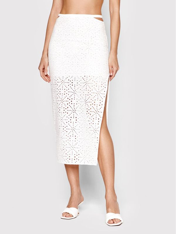 Patrizia Pepe Patrizia Pepe Миди пола 2G0855/A078-W336 Бял Regular Fit