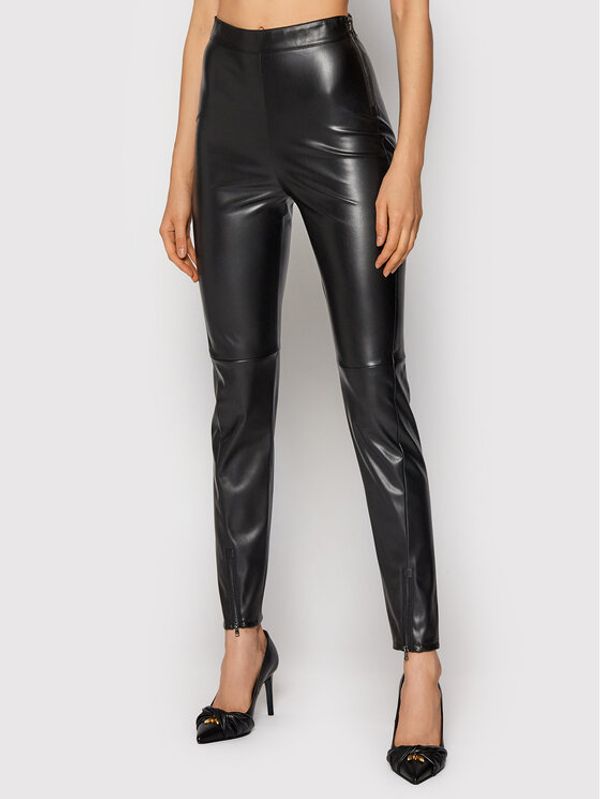 Patrizia Pepe Patrizia Pepe Панталони от имитация на кожа 2L0917/A1DZ-K103 Черен Slim Fit