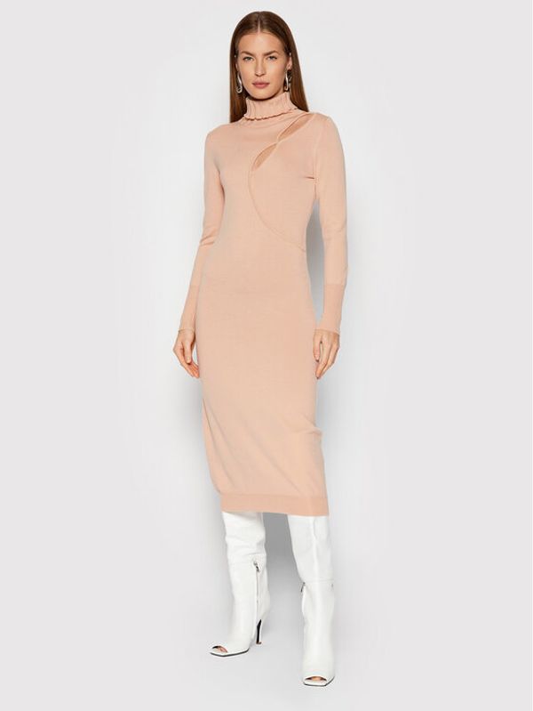 Patrizia Pepe Patrizia Pepe Плетена рокля 2A2241/AM36-B728 Бежов Slim Fit