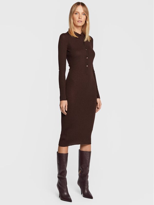Patrizia Pepe Patrizia Pepe Плетена рокля 2A2436/KM36-B748 Кафяв Slim Fit