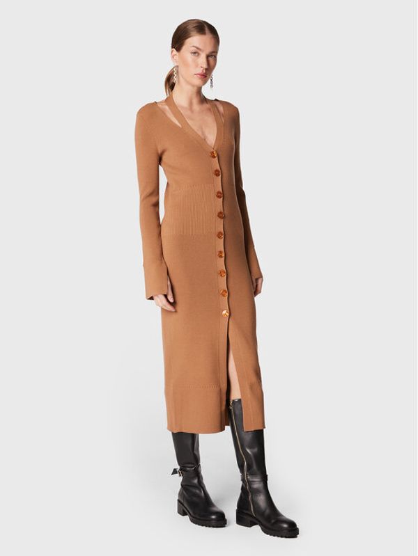 Patrizia Pepe Patrizia Pepe Плетена рокля 2A2452/K031-B746 Кафяв Slim Fit