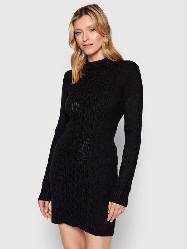 Patrizia Pepe Patrizia Pepe Плетена рокля 8A0998/K037-K103 Черен Slim Fit