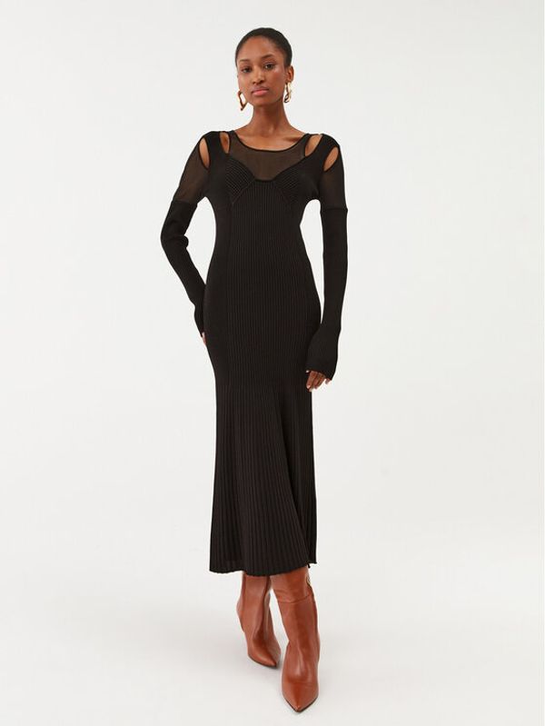 Patrizia Pepe Patrizia Pepe Плетена рокля 8A1152/K9J5-K103 Черен Slim Fit