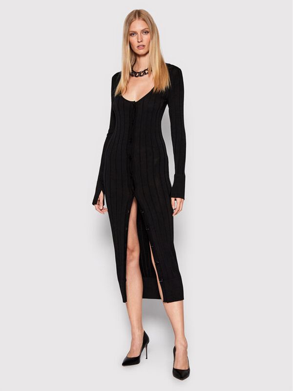 Patrizia Pepe Patrizia Pepe Плетена рокля 8K0048/K9J5-K103 Черен Slim Fit