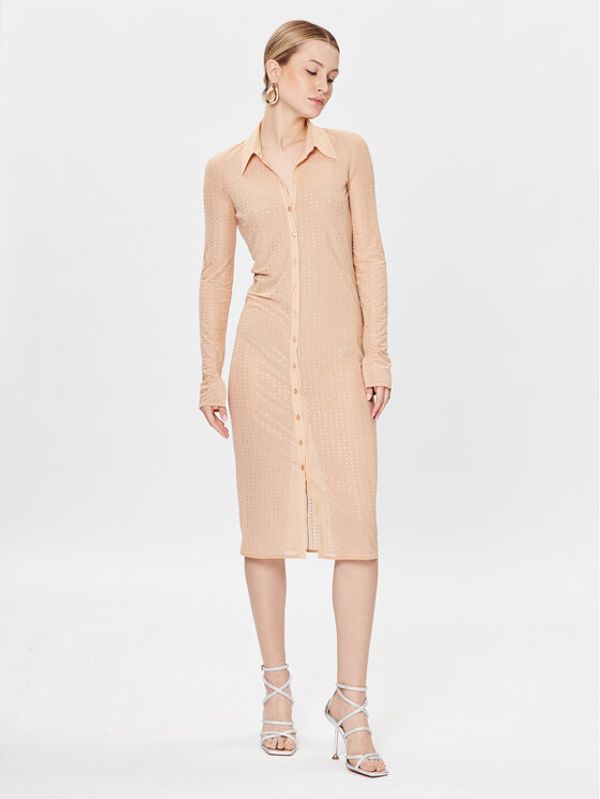 Patrizia Pepe Patrizia Pepe Рокля тип риза 2A2571/J116-FD54 Бежов Slim Fit