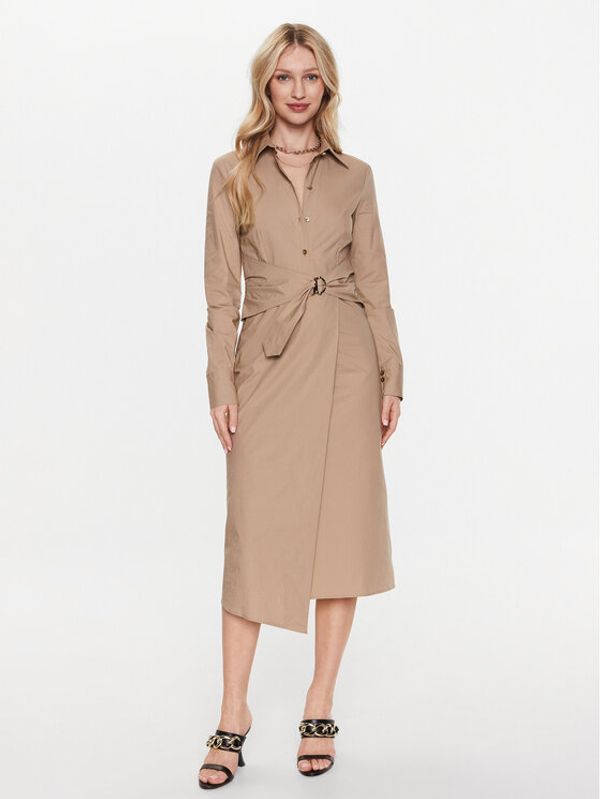 Patrizia Pepe Patrizia Pepe Рокля тип риза 8A1090/A4XB-B752 Бежов Regular Fit