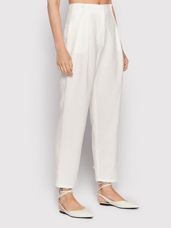 Patrizia Pepe Patrizia Pepe Текстилни панталони 2P1393/A052-W336 Бял Relaxed Fit