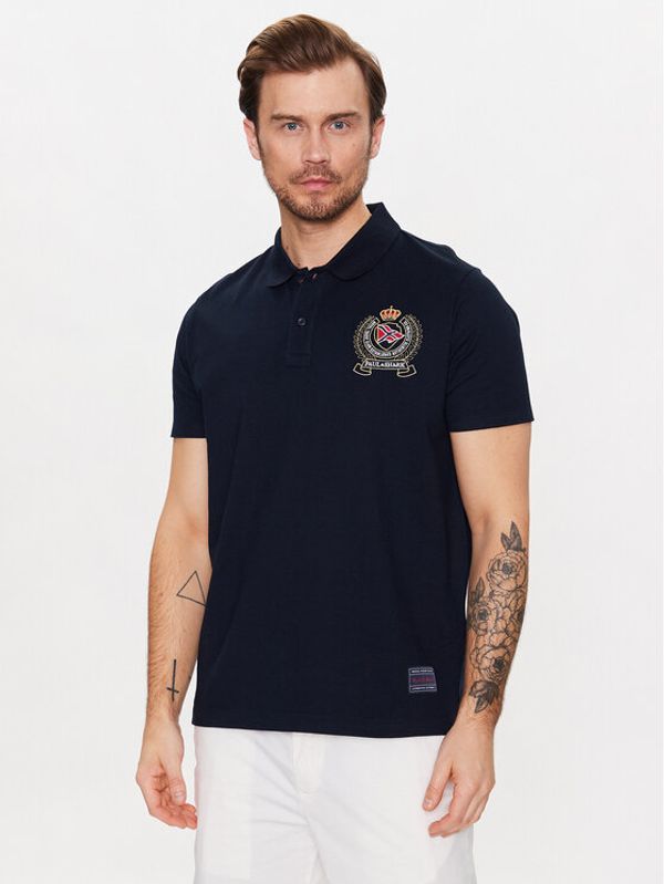 Paul&Shark Paul&Shark Тениска с яка и копчета 23411278 Тъмносин Regular Fit