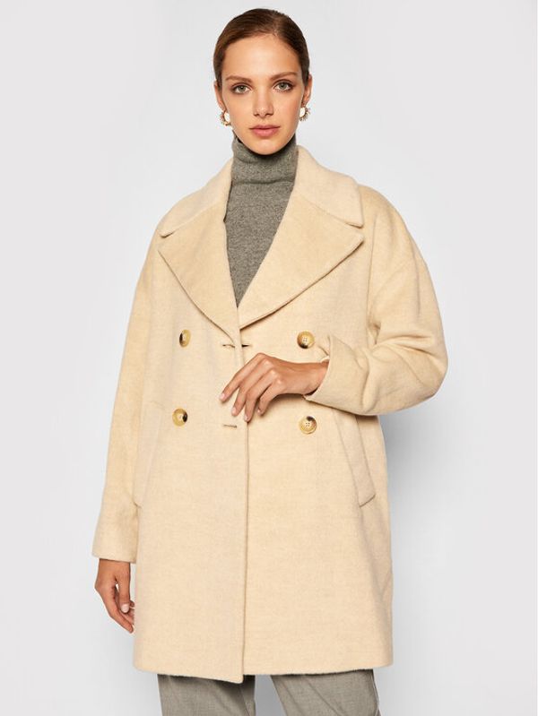 Pennyblack Pennyblack Вълнено палто Lui 20141220 Бежов Relaxed Fit