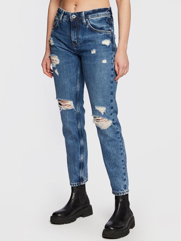 Pepe Jeans Pepe Jeans Дънки Violet PL204176 Син Mom Fit