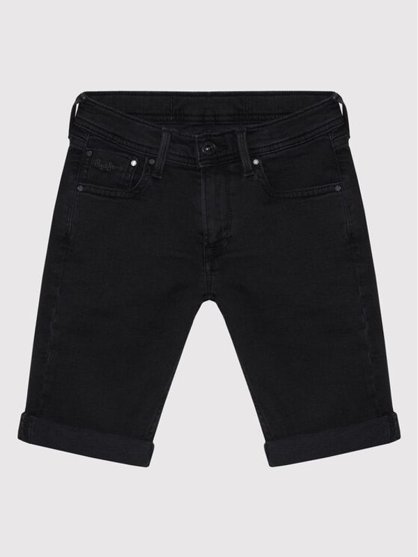 Pepe Jeans Pepe Jeans Дънкови шорти Becket PB800692 Черен Slim Fit