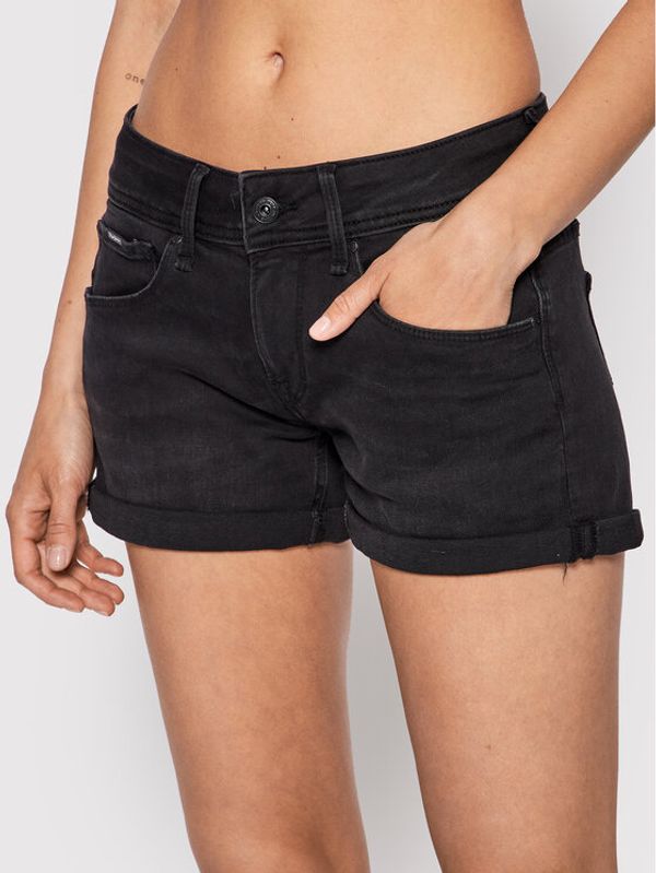 Pepe Jeans Pepe Jeans Дънкови шорти Siouxie PL801002 Черен Regular Fit