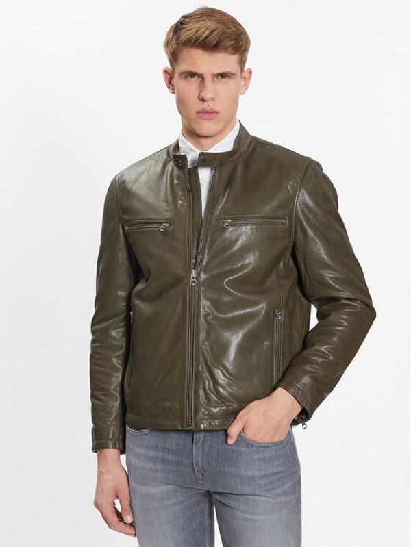 Pepe Jeans Pepe Jeans Кожено яке PM402794 Зелен Regular Fit