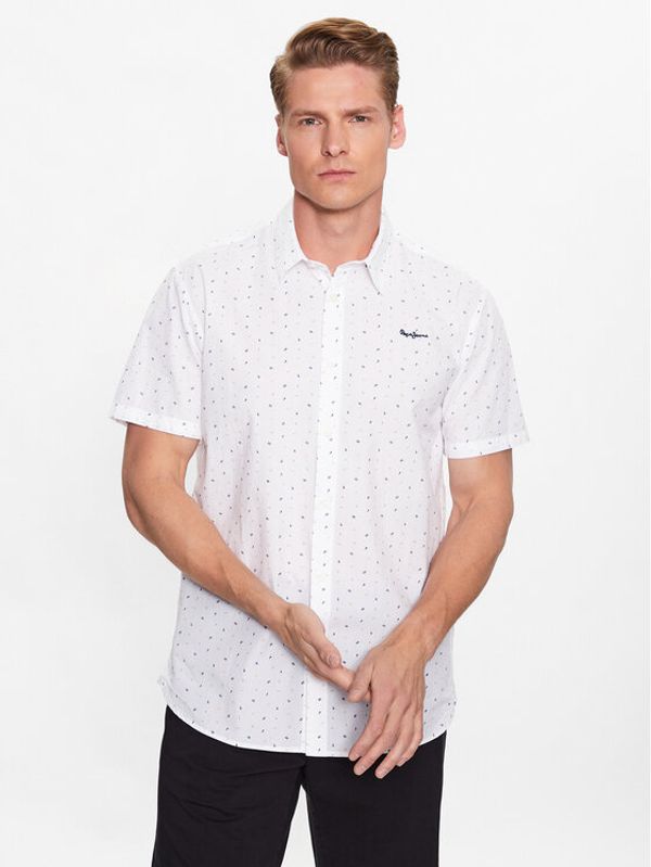 Pepe Jeans Pepe Jeans Риза Lindenberg PM307771 Бял Regular Fit