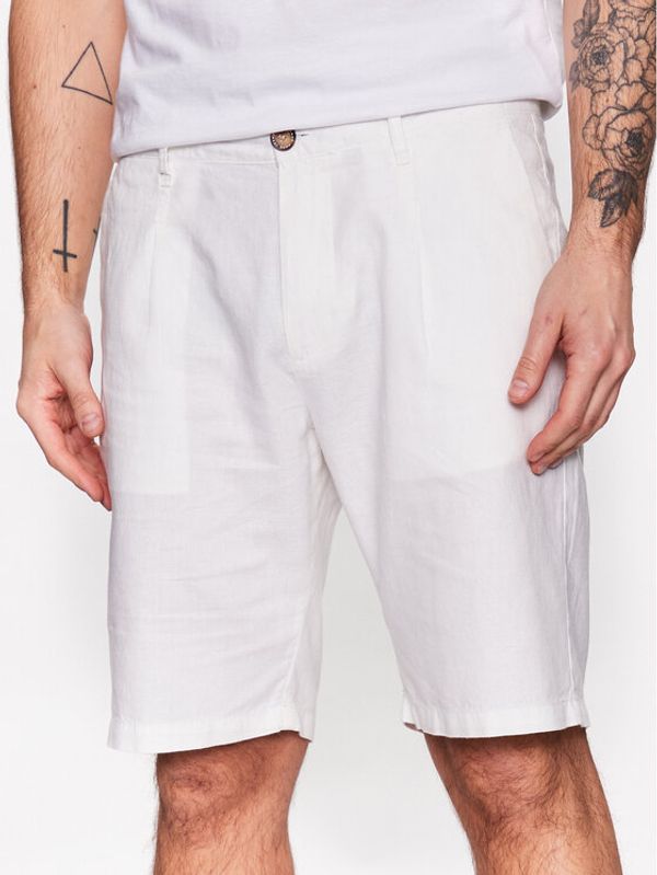 Pepe Jeans Pepe Jeans Шорти от плат Arkin Short Linen PM800913 Екрю Relaxed Fit