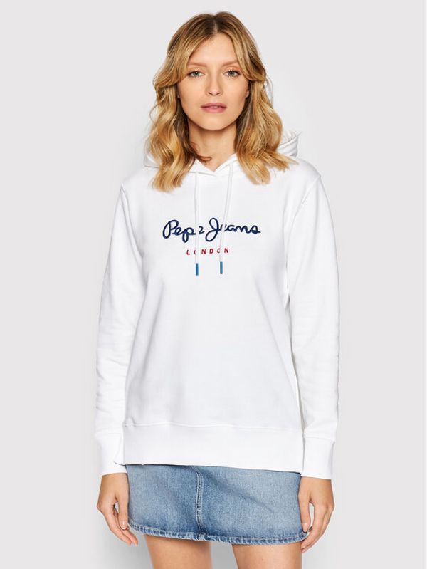 Pepe Jeans Pepe Jeans Суитшърт Calista PL581190 Бял Regular Fit