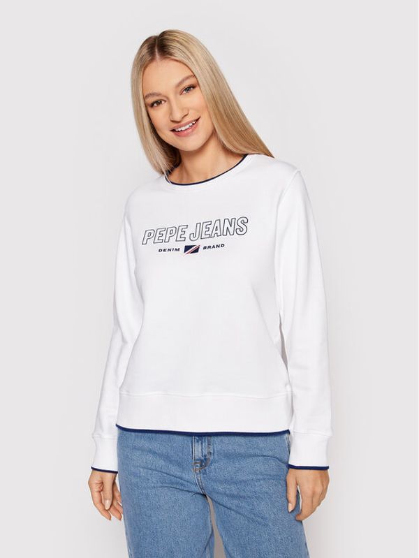 Pepe Jeans Pepe Jeans Суитшърт Charlotte PL581195 Бял Regular Fit