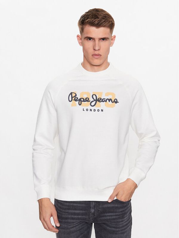 Pepe Jeans Pepe Jeans Суитшърт Meier PM582477 Бял Regular Fit