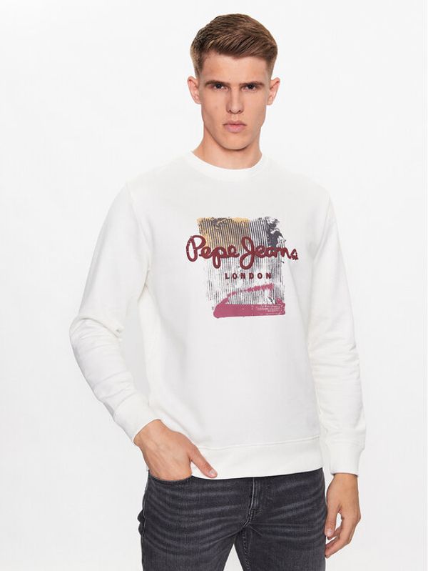 Pepe Jeans Pepe Jeans Суитшърт Melbourne Sweat PM582483 Бял Regular Fit