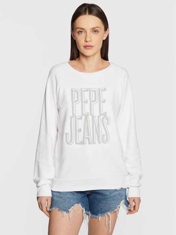 Pepe Jeans Pepe Jeans Суитшърт PL581260 Бял Regular Fit